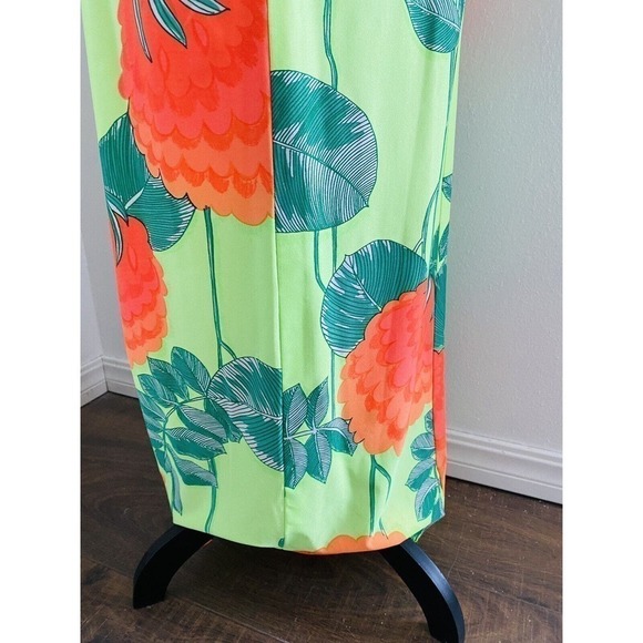 RARE Vtg 60s 70S ROBERT-DAVID MORTON Giant FLORAL Print TRUMPET Hem MAXI Dress S - Picture 9 of 13